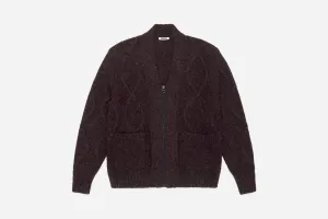Alpaca Liner Cardigan ~ Bordeaux