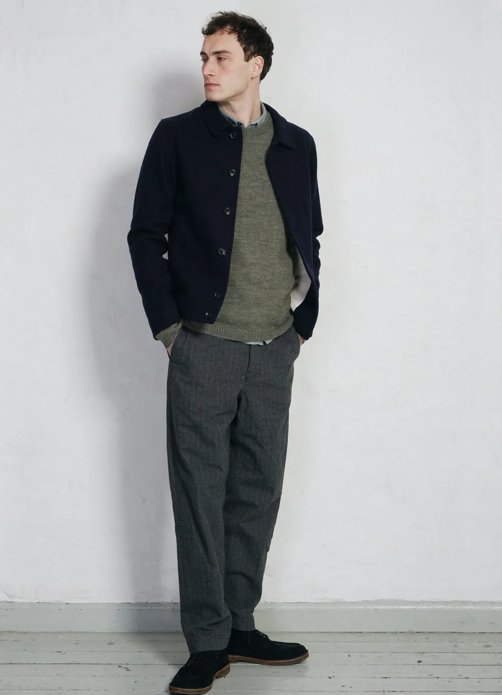 ATLAS | Short Wool Felt Jacket | Solid Blue