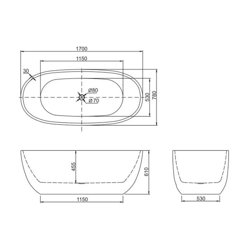 Belbagno Ally Freestanding Bath Tub