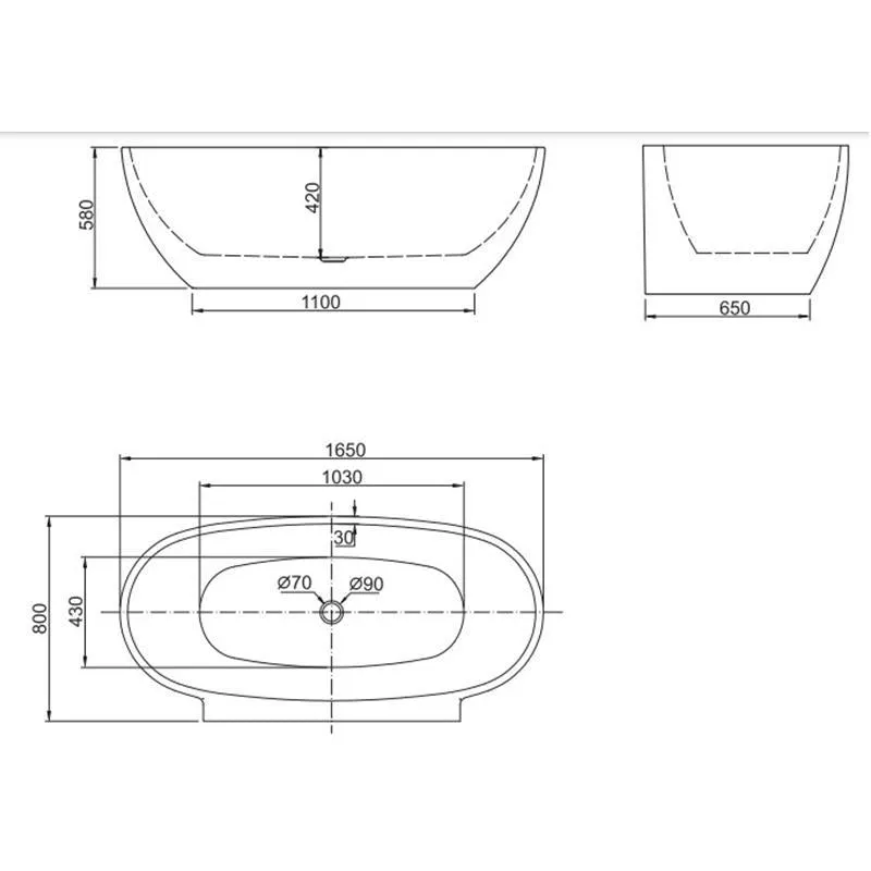Belbagno Palermo Back to Wall Bath Tub