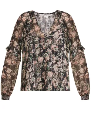 Black Floral Zanita Top