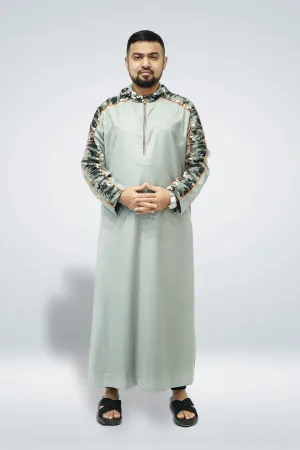 Camo Pattern Grey Hoodie Thobe