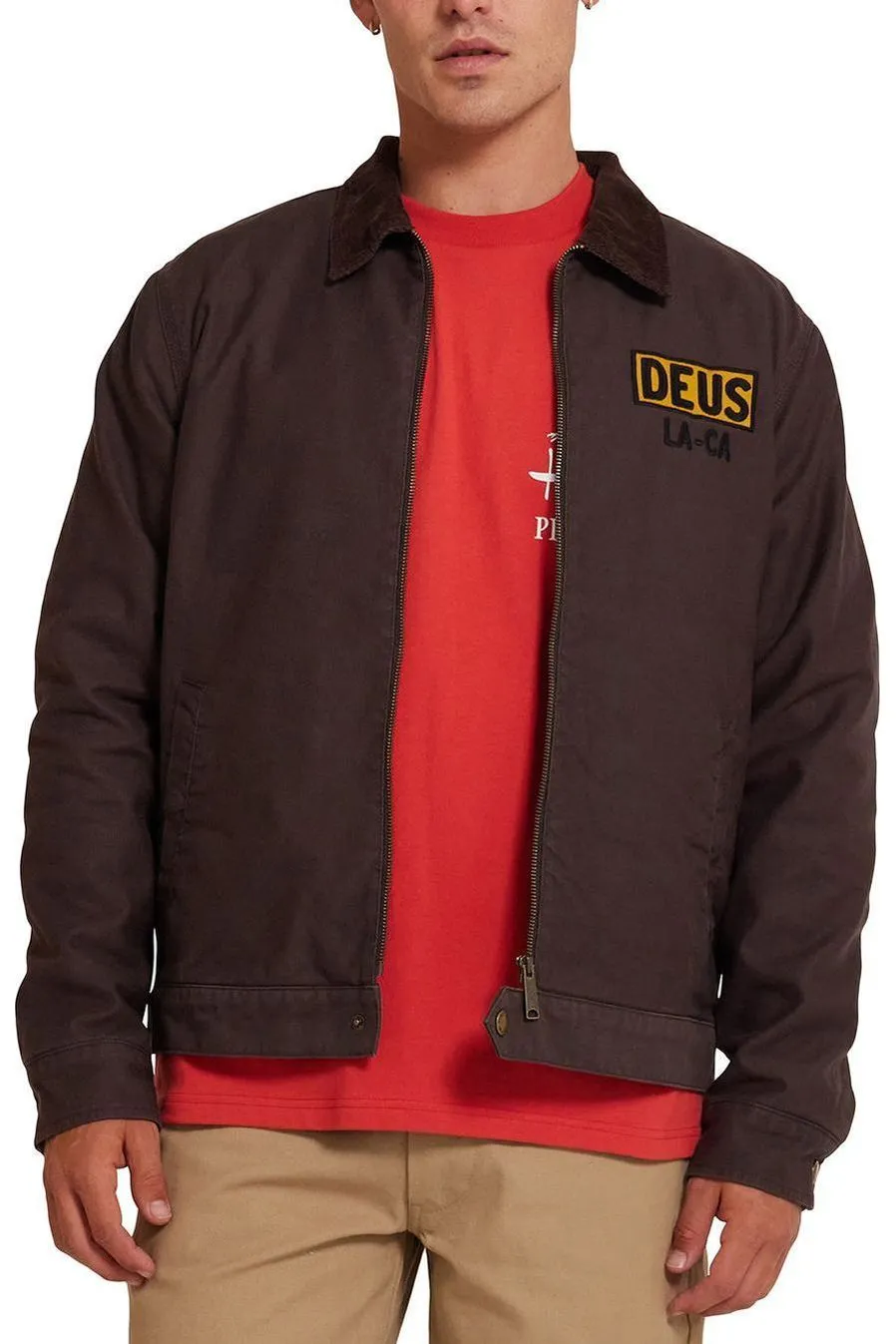 Deus Super Stitious Jacket In Choc Brown