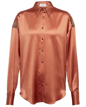 Earthenware Satin Silk Blouse