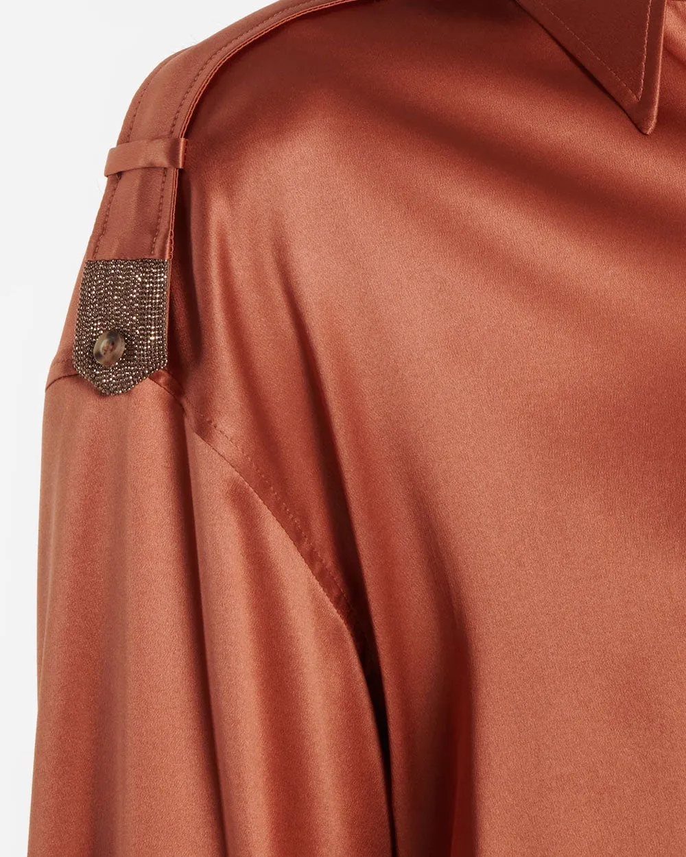 Earthenware Satin Silk Blouse