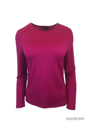 EBAS553.COLOUR.P-Z SELF TRIM ROUND NECK MERINO