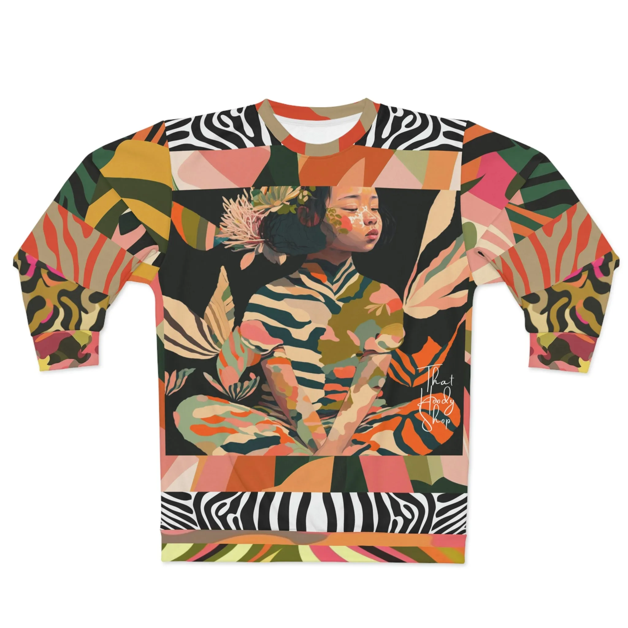 Girl in Meditation Garden Unisex Sweatshirt