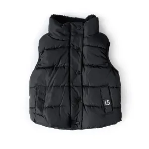 Little Bipsy Sherpa Lined Puffer Vest - Black