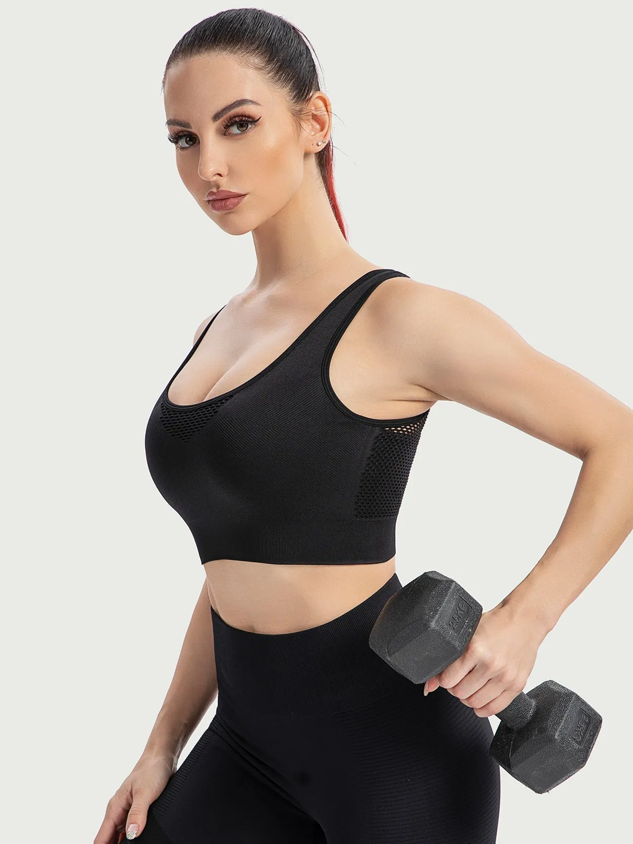 Longline WirefreeWorkout Tank Tops Black