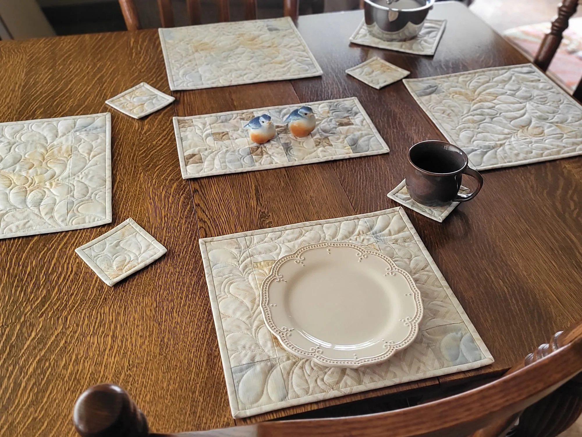 Neutral Placemat Dining Table Gift Set, Breakfast & Lunch Mats