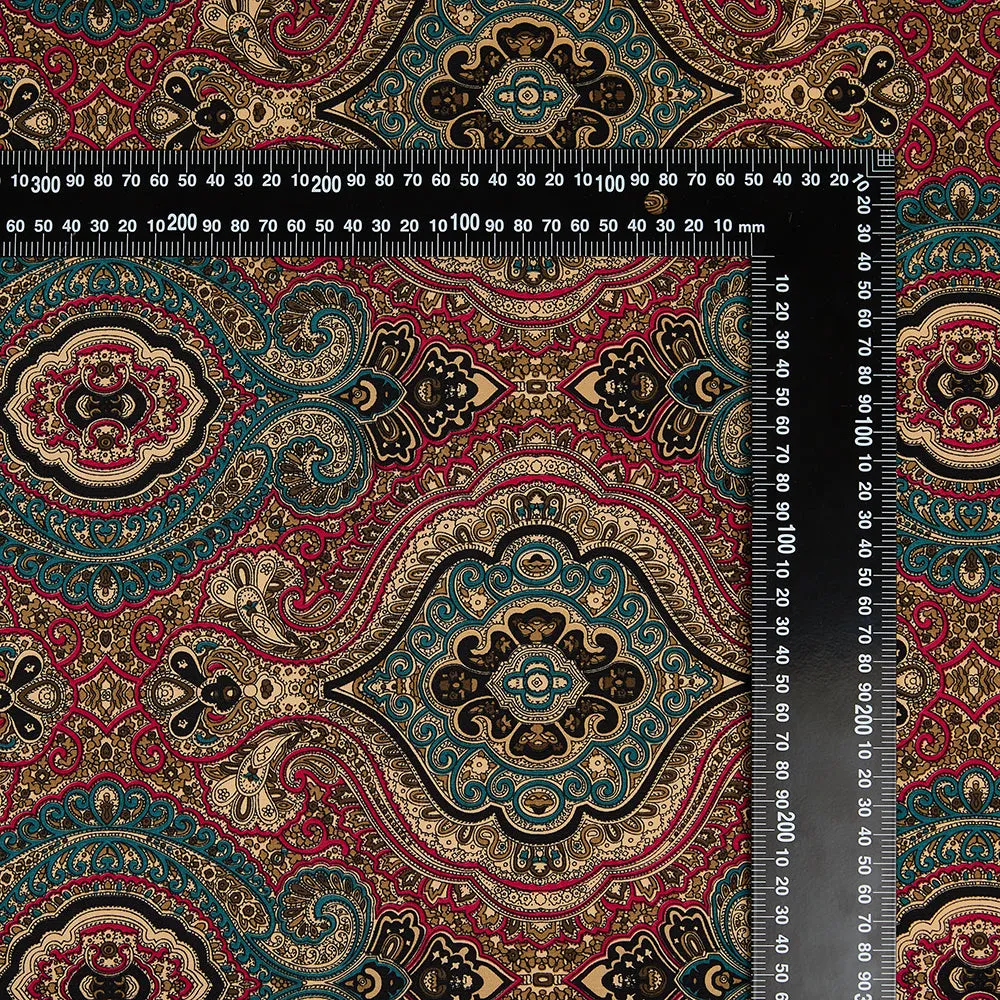 Polyester Spandex Ancient Pattern Printed Fabric