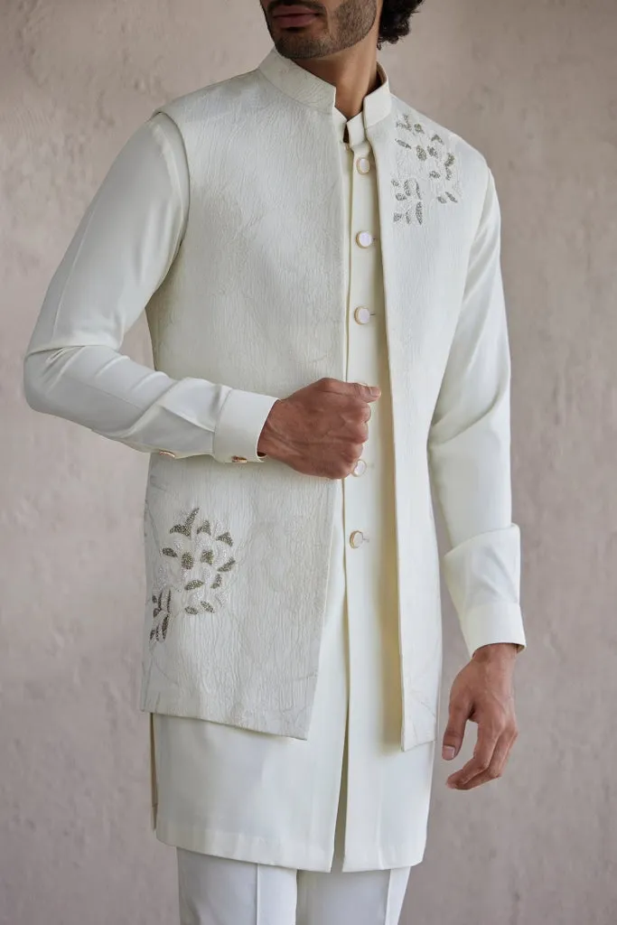 Positano Ivory Nehru Jacket (Heavy)