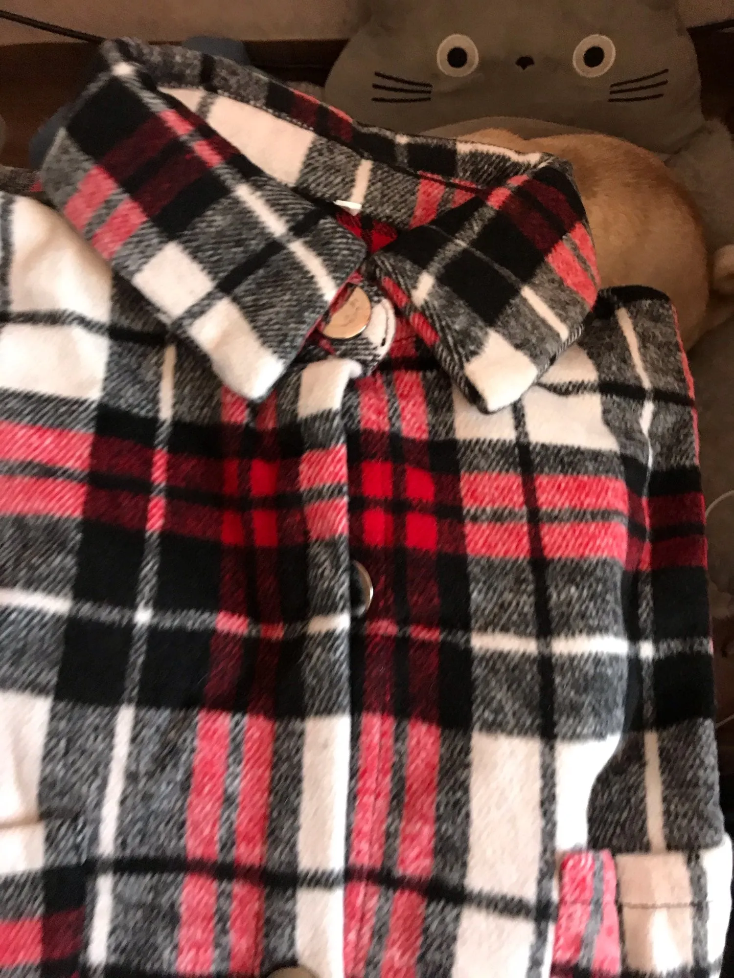Purpdrank - Oversized Women's Plaid Shirt Jackets Plush Long Sleeve Ladies Tops Outwear Autumn Winter Loose Women Coats Dropshipping