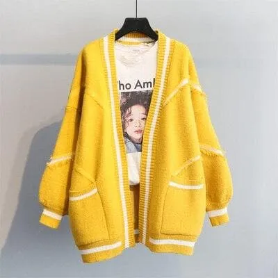 "PARIS PARIS PARIS" Knit Cardigan With Open Stitch Details