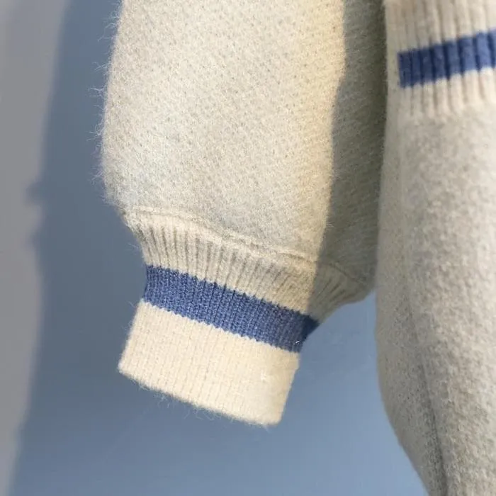 "PARIS PARIS PARIS" Knit Cardigan With Open Stitch Details