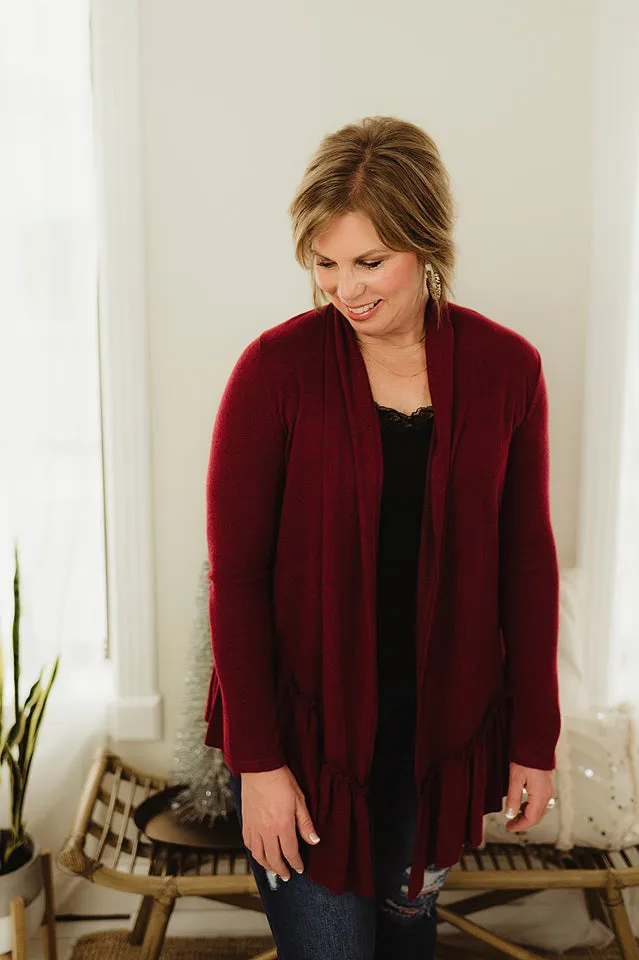 Ruffled Peplum Cardi