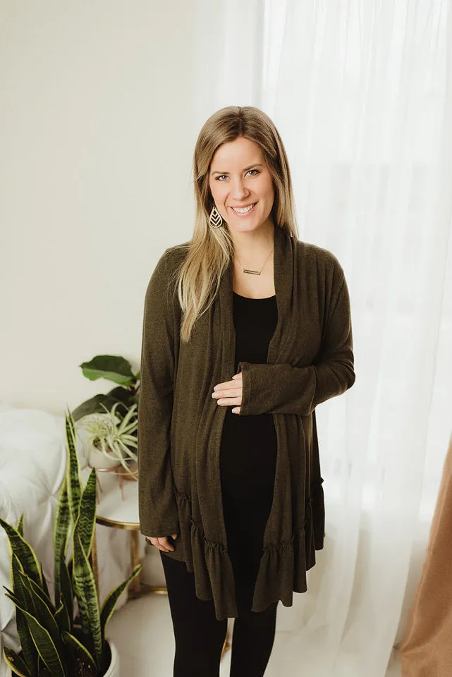 Ruffled Peplum Cardi