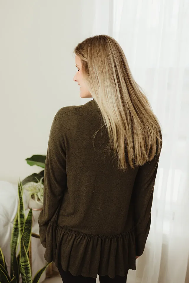 Ruffled Peplum Cardi