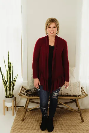 Ruffled Peplum Cardi