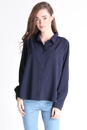 Satin Button-Down Shirt