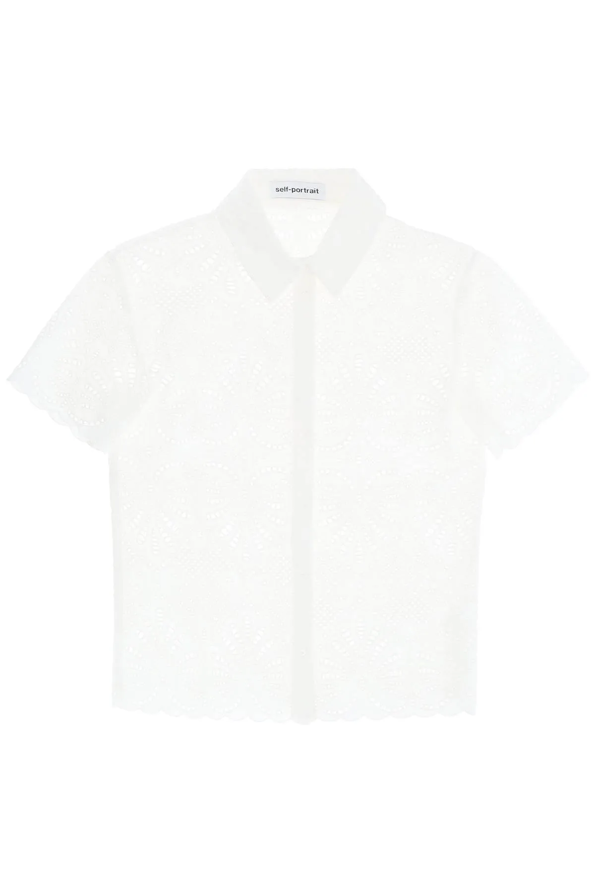 Self Portrait Short-Sleeved Sangallo Lace Shirt