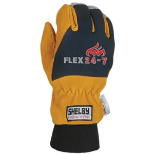 Shelby Specialty Gloves Flex 24-7 5284 Kevlar, CTFT, NFPA Glove, Black/Gold, 1 Pair