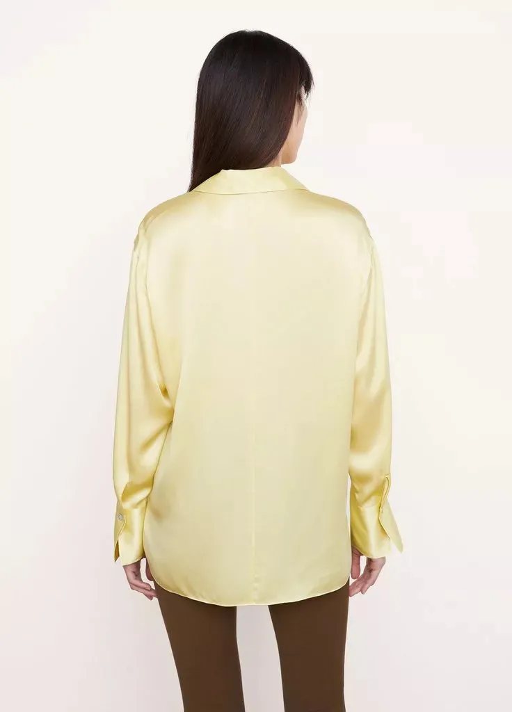 Silk Relaxed L/S Blouse - Melon Dew