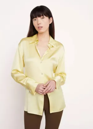 Silk Relaxed L/S Blouse - Melon Dew