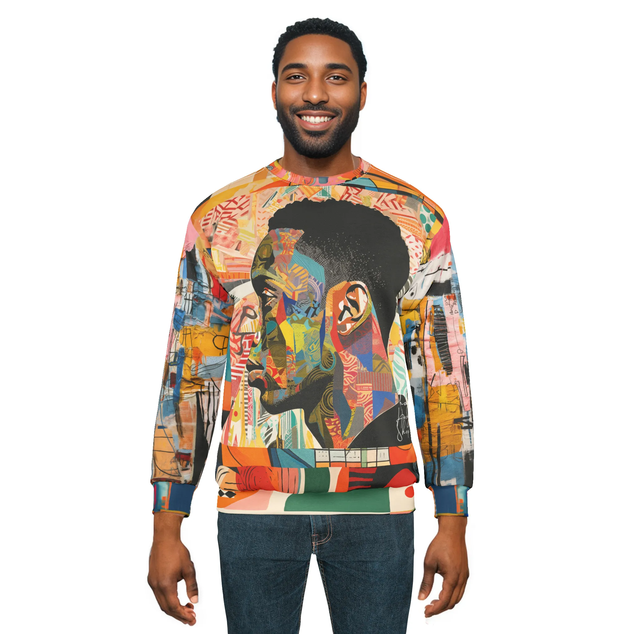 The Struggle is Real Graffiti Art Mid-Weight Polyester Unisex Sweatshirt (Gold Label)
