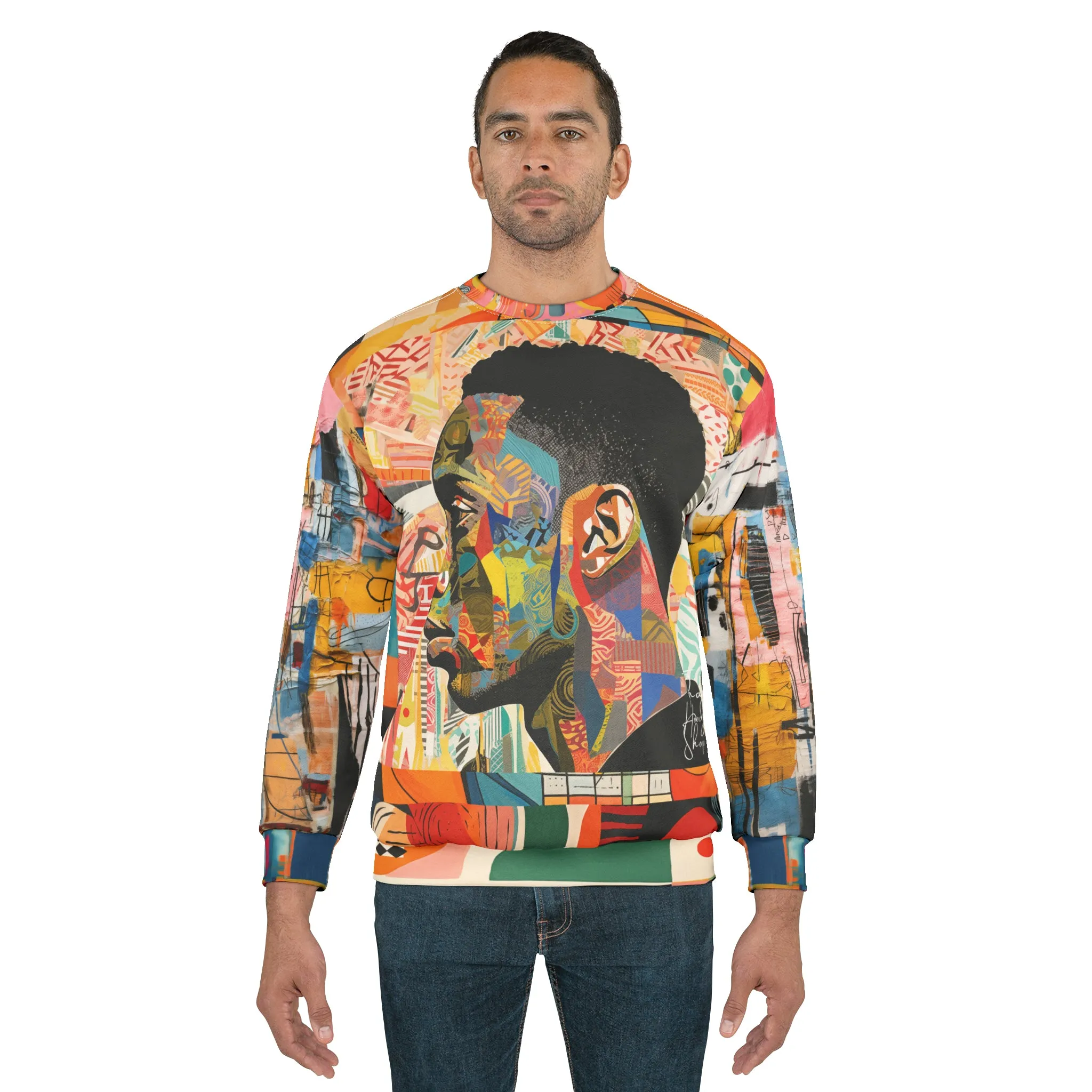 The Struggle is Real Graffiti Art Mid-Weight Polyester Unisex Sweatshirt (Gold Label)