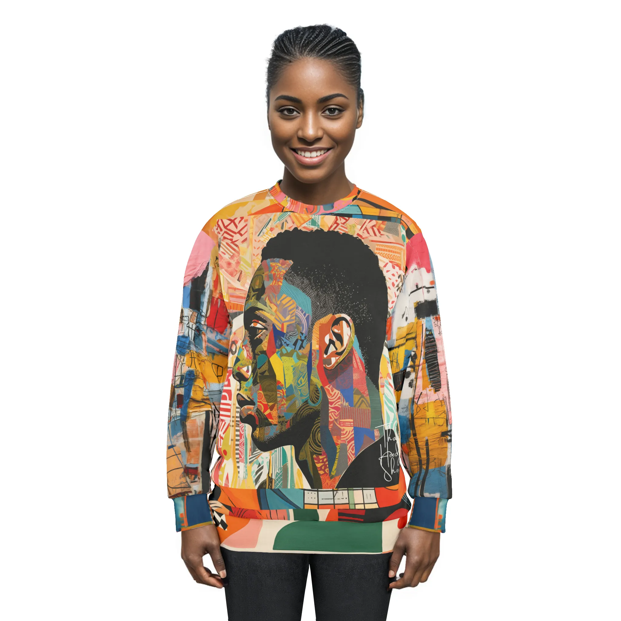 The Struggle is Real Graffiti Art Mid-Weight Polyester Unisex Sweatshirt (Gold Label)