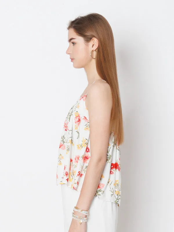 White Printed Relaxed Fit Top