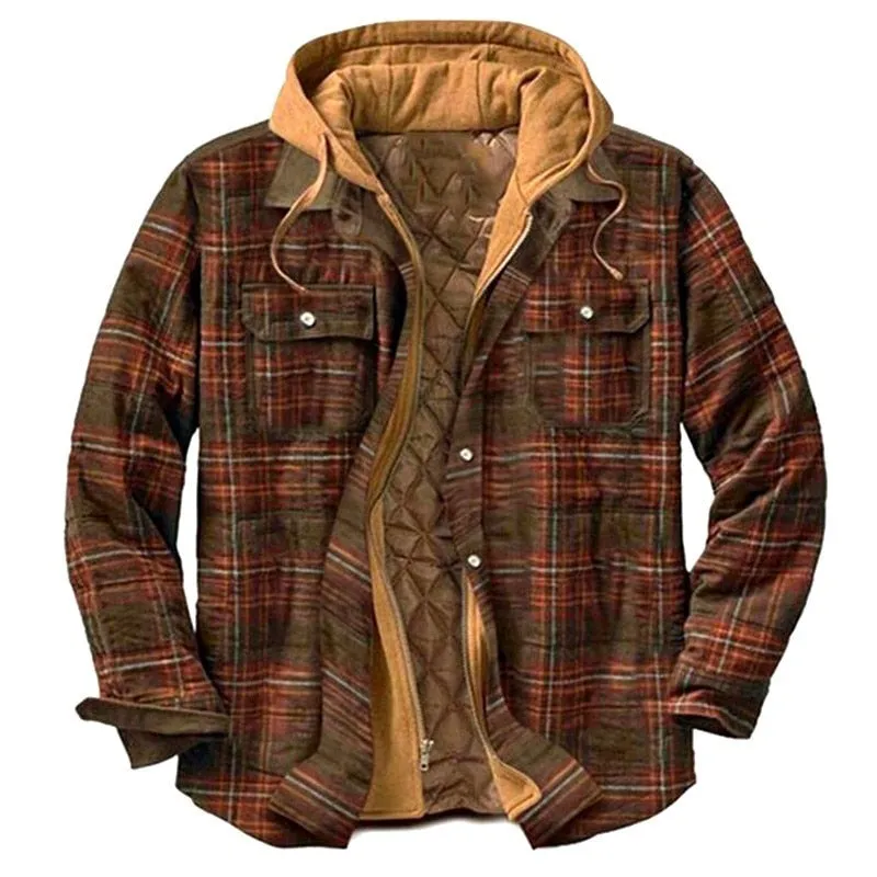 xiangtuibao Men's Plain Printed Hooded Cotton Jacket Winter Fashion Casual Thicken Warm Zippers Hoodie Coat Luxury M-4XL