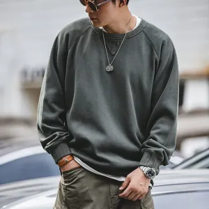 xiangtuibao Vintage Men's Hoodies Sweatshirt Oversize Male Loose Cotton Solid Thicken Warm Sweatshirts Casual Knitting Hoodied Clothes