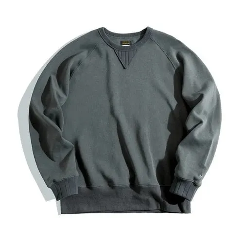 xiangtuibao Vintage Men's Hoodies Sweatshirt Oversize Male Loose Cotton Solid Thicken Warm Sweatshirts Casual Knitting Hoodied Clothes